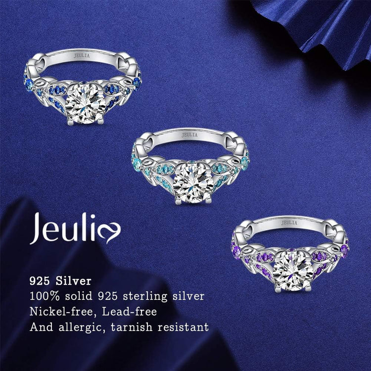 4.3 Carat Personalized Sterling Silver Butterfly Rings for Women Purple Amethyst Bridal round Cut Wedding Engagement Eternity Valentine&